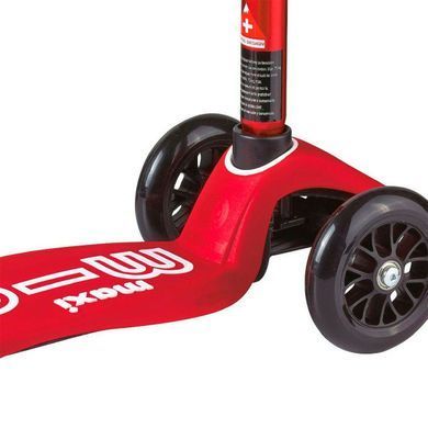 Самокат MICRO серии "Maxi Deluxe" - КРАСНЫЙ (до 50 kg, 3-х колесный), Красный