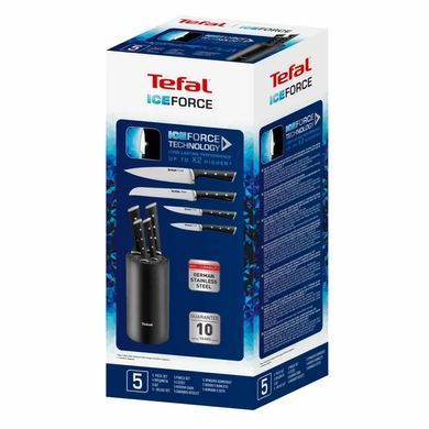 Tefal Набір ножів Ice Force,у пластиковій колоді, 4шт, нержавіюча сталь, пластик, чорний K2325S75 фото