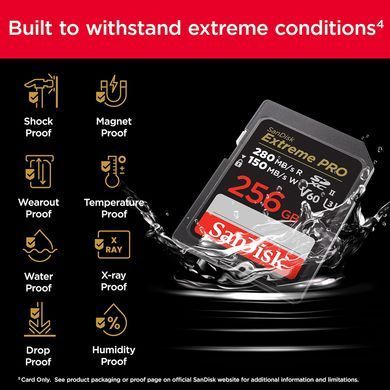 SanDisk Карта памяти SD 256GB C10 UHS-II U3 R280/W150MB/s Extreme Pro V60 SDSDXEP-256G-GN4IN фото