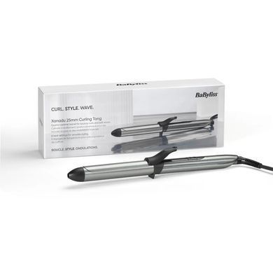 BaByliss Плойка Xanadu, 46Вт, темп.режимів-6, D -25mm, 160-210С, метал, сірий C261E фото