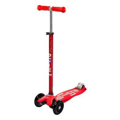 Самокат MICRO серии "Maxi Deluxe" - КРАСНЫЙ (до 50 kg, 3-х колесный), Красный