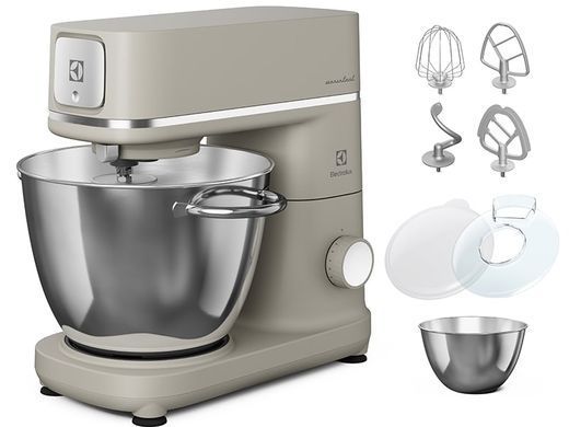 Electrolux Кухонная машина, 1200Вт, чаша-металл, корпус-металл, насадок-4, бежевый E6KM1-4PPT фото