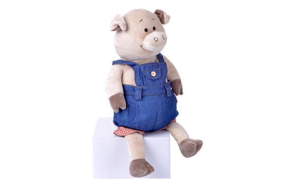 Мягкая игрушка Same Toy Свинка в джинсовом комбинезоне 45 см THT711 фото