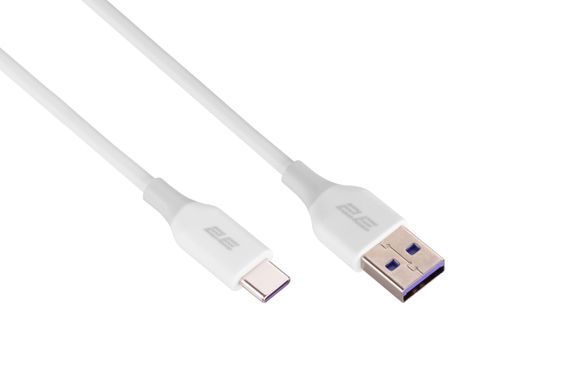 Кабель заряджання/синхронізації 2E USB-A > USB-C, 1м, Glow, білий 2E-CCAC-WH фото