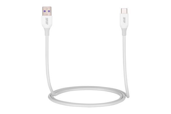 Кабель заряджання/синхронізації 2E USB-A > USB-C, 1м, Glow, білий 2E-CCAC-WH фото