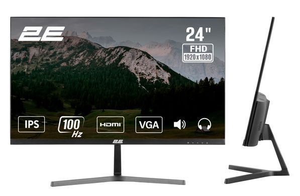 2E Монітор 2E 23.8" D2425B D-Sub, HDMI, MM, IPS, 100Hz, FreeSync 2E-D2425B-01.EU фото
