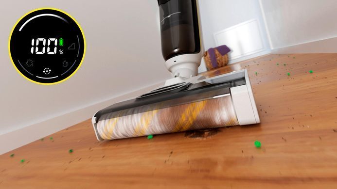 Karcher Пилосос безпровідний FCV 4 Dry Extra, вологе прибирання, конт пил -0.45л, вода -0.75л, автон. робота до 45хв, самоочищення, білий 1.056-136.0 фото