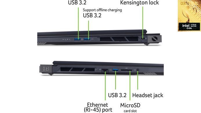 Acer Ноутбук Predator Helios 18 PH18-73 18" WQXGA IPS, Intel U9-275HX, 32GB, F2TB, NVD5080-16, Win11P NH.QVYEU.007 фото