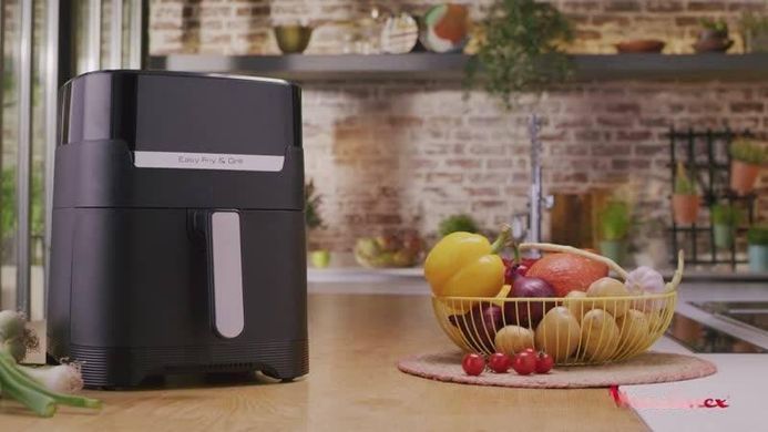 Moulinex Мультипіч EasyFry&Grill Precision, 1550Вт, чаша-4.2л, сенсорне керув., пластик, чорний EZ505810 фото