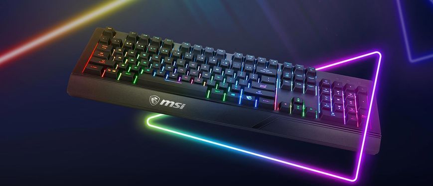 MSI Клавиатура мембранная Vigor GK20 UA 104key, USB-A, EN/UKR/RU, ColorLED, черный S11-04UA208-CL фото