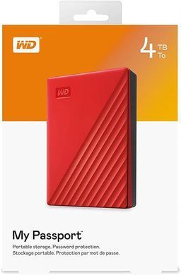 WD Портативный жесткий диск 4TB USB 3.2 Gen 1 My Passport Красный WDBPKJ0040BRD-WESN фото
