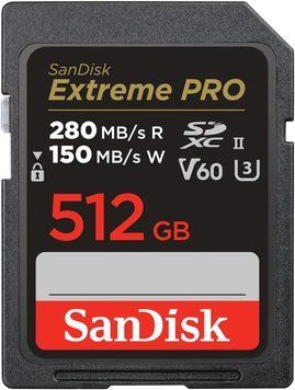 SanDisk Карта памяти SD 512GB C10 UHS-II U3 R280/W150MB/s Extreme Pro V60 SDSDXEP-512G-GN4IN фото