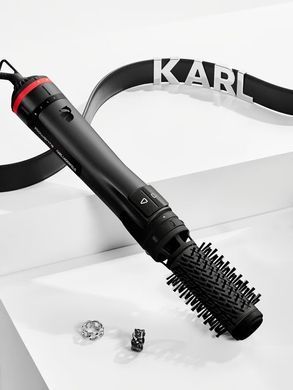 Rowenta Фен-щітка Karl Lagerfeld Activ Keratin&Shine, 1000Вт, 2 режими, іоніз-я, чорний CF952LF0 фото