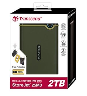Портативный жесткий диск Transcend 2TB USB 3.1 StoreJet 25M3 Military Green TS2TSJ25M3G фото
