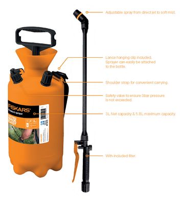 Fiskars Опрыскиватель садовый 5л Watering, 49,5 см, 1300г 1025934 фото