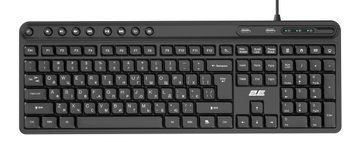 2E Клавіатура мембранна KS1100 104key, 2xUSB HUB, USB-A, EN/UK, чорний 2E-KS1100UB_UA фото