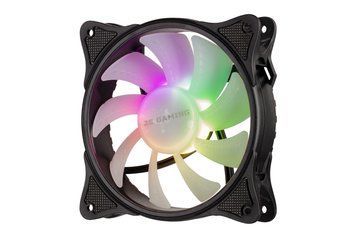 2E Gaming Корпусний вентилятор F120IR-ARGB, 120мм, 1200rpm, 3pin, 3pin +5VARGB, 25.3dBa, чорний 2E-F120IR-ARGB фото