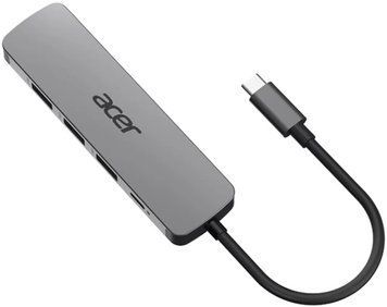 Acer Хаб 5in1 USB-С > 3xUSB-A3.0/HDMI/USB-C, 0.15м, сірий HP.DSCAB.021 фото