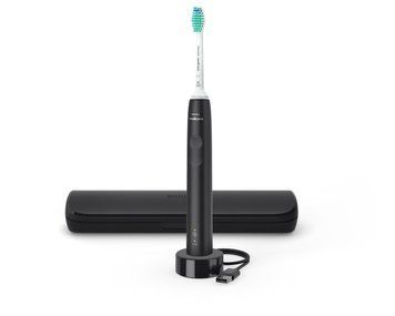 Philips Щітка зубна електр. Sonicare Gemini 3100, 31т. колив/хв, насадок-1, футляр, чорний HX3673/14 фото