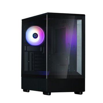 Zalman Корпус P10 без БП, 1xUSB3.0, 1xUSBType-C, 1x120мм ARGB, VGA 384мм, LCS ready, TG Side Panel, mATX, чорний P10BLACK фото
