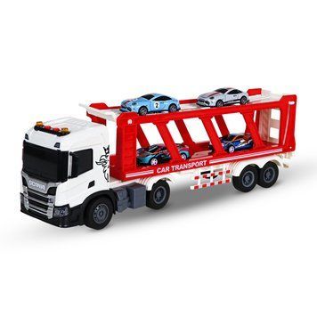 Игровой набор серии "Large Truck" &ndash; АВТОПЕРЕВОЗЧИК SCANIA (автоперевозчик, 4 машины, свет, звук) 6414KS фото