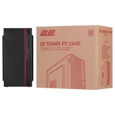 2E Корпус TeamX TMX03 с БП 2E ATX400W 2xUSB2.0, 1x80мм, VGA 220мм, mATX, чёрный 2E-TMX03 фото