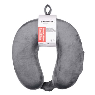 Wenger Подушка флисовая, Memory Foam Travel Neck Pillow, серая 611884 фото