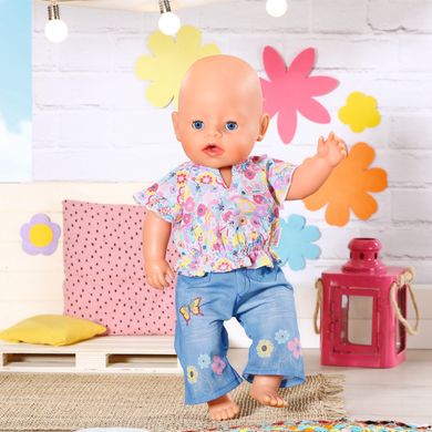 Одяг для ляльки BABY BORN - КВІТКОВИЙ ДЖИНС (43 cm) 832677 фото