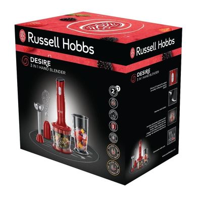 Блендер Russell Hobbs заглибний Desire, 500Вт, 2в1, чаша-500мл, червоний 24700-56 фото