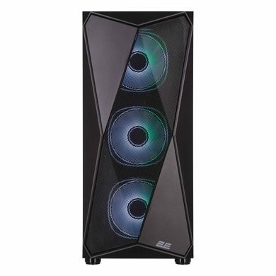2E Gaming Корпус Aruba G3313W, без БЖ 1xUSB3.0, 2xUSB2.0, 5x120мм ARGB, VGA 300мм, LCS ready, HUB, TG Side Panel, ATX, чорний 2E-G3313B фото
