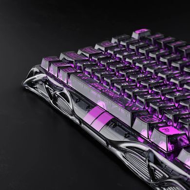 GravaStar Клавіатура механічна Mercury V75 Lite 80keys, Magnetic Blackcore, USB-A, RGB, Transparent Black GS_V75_LITE_XTAL_BLK фото