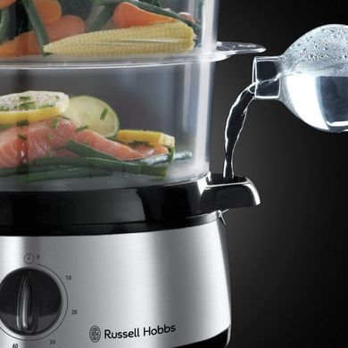 Пароварка Russell Hobbs Cook@Home, 800Вт, механічне керування, пластик, білий 19270-56 фото