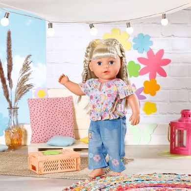 Одежда для куклы BABY BORN - ЦВЕТОЧНЫЙ ДЖИНС (43 cm) 832677 фото