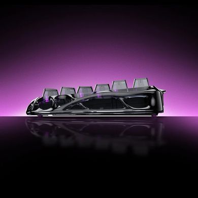 GravaStar Клавіатура механічна Mercury V75 Lite 80keys, Magnetic Blackcore, USB-A, RGB, Transparent Black GS_V75_LITE_XTAL_BLK фото