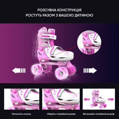Роликовые коньки Neon Combo Skates Розовый (Размер 34-37) NT10P4 фото