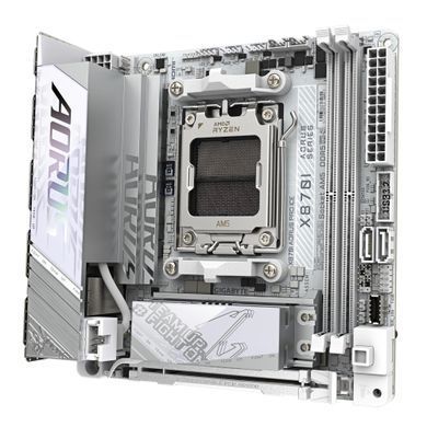 Gigabyte Материнская плата X870I AORUS PRO ICE sAM5 X870I AORUS PRO ICE 2xDDR5 M.2 Wi-Fi BT HDMI Type-C ATX X870I_AORUS_PRO_ICE фото
