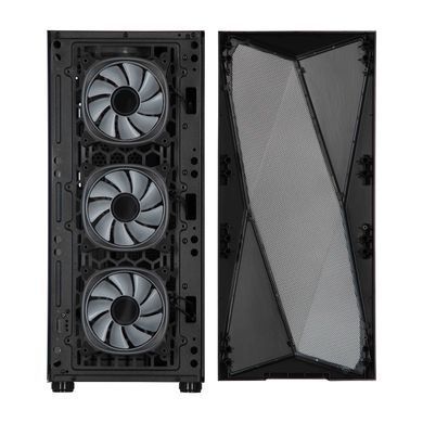 2E Gaming Корпус Aruba G3313W, без БЖ 1xUSB3.0, 2xUSB2.0, 5x120мм ARGB, VGA 300мм, LCS ready, HUB, TG Side Panel, ATX, чорний 2E-G3313B фото