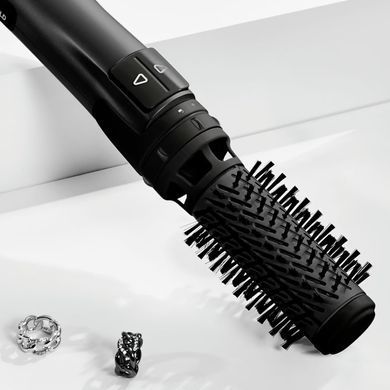 Rowenta Фен-щітка Karl Lagerfeld Activ Keratin&Shine, 1000Вт, 2 режими, іоніз-я, чорний CF952LF0 фото