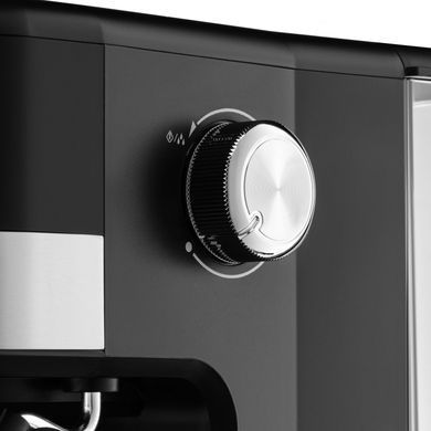 ARDESTO Кофеварка рожковая Steel Collection 1.5л, молотый, ручной капучинатор, черно-серебристый YCM-E16B фото
