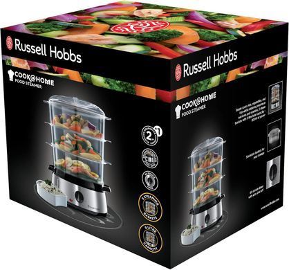Пароварка Russell Hobbs Cook@Home, 800Вт, механічне керування, пластик, білий 19270-56 фото