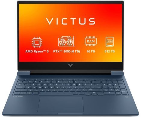 HP Ноутбук HP Victus 15-fb3021ua 15.6" FHD IPS AG, AMD R5-8645HS, 16GB, F512GB, NVD3050-6, DOS, синий BF1P1EA фото