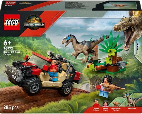 LEGO Конструктор LEGO Jurassic World Втеча по бездоріжжю від раптора 76972 фото