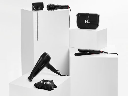 Rowenta Фен-щітка Karl Lagerfeld Activ Keratin&Shine, 1000Вт, 2 режими, іоніз-я, чорний CF952LF0 фото