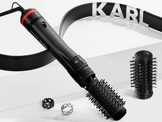 Rowenta Фен-щітка Karl Lagerfeld Activ Keratin&Shine, 1000Вт, 2 режими, іоніз-я, чорний CF952LF0 фото