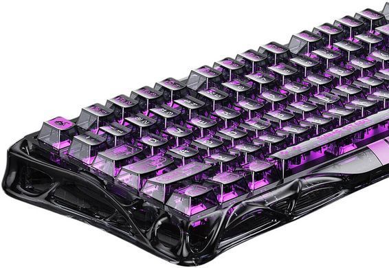 GravaStar Клавіатура механічна Mercury V75 Lite 80keys, Magnetic Blackcore, USB-A, RGB, Transparent Black GS_V75_LITE_XTAL_BLK фото