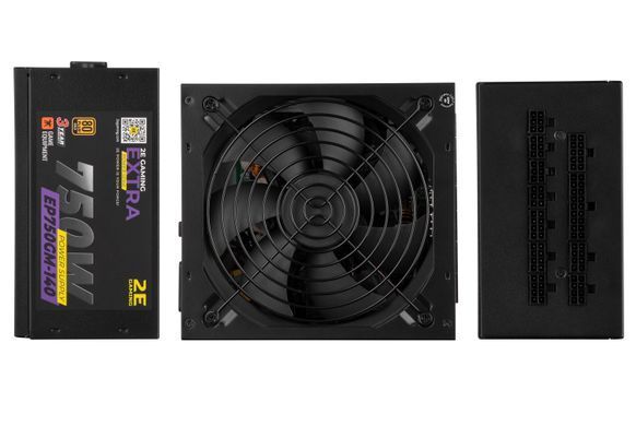 2E Gaming Блок питания Extra Power (750W) >90% 80+ Gold 140мм 1xMB 24pin(20+4) 1xCPU 8pin(4+4) 4xMolex 6xSATA 4xPCIe 8pin(6+2) Fully Modular 2E-EP750GM-140 фото