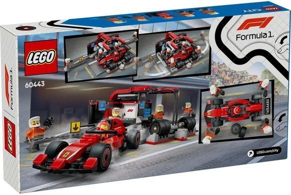 LEGO Конструктор LEGO City Піт-стоп і піт-екіпаж F1 з болідом Ferrari 60443 фото