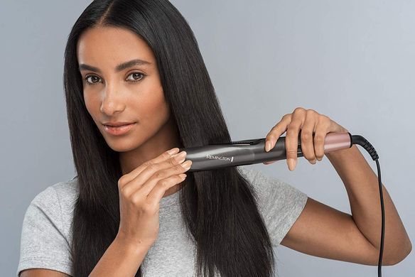 Remington Выпрямитель Curl&Straight Confidence, 47Вт, темп.режимов-5, 150-230С, дисплей, керамика, черный S6606 фото