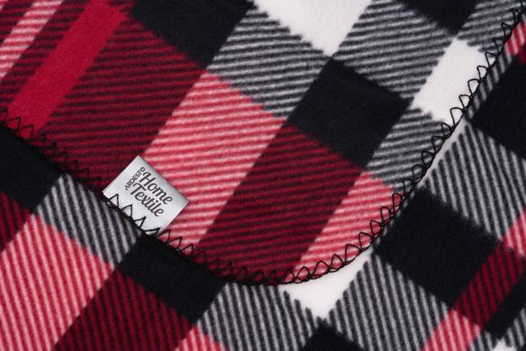 ARDESTO Плед Fleece, 130x160 см, 100% поліестер, клітинка червоно-чорна