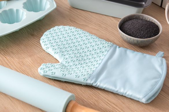 ARDESTO Рукавичка-прихватка Tasty Baking, 35*19 см, блакитний, силікон, бавовна